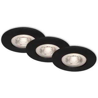 Briloner Brilo LED-Einbauleuchte Kulana 3er-Set Dimmbar Matt-Schwarz