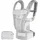 Omni Breeze Babytrage für Neugeborene ab Geburt bis 20kg, 4 Positionen SoftFlex Mesh Ergonomische Babybauchtrage Rückentrage Baby-Tragetasche, Pearl Grey