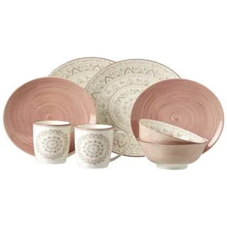Ritzenhoff Valencia Kombiservice 8-tlg. rosa/weiß ornamental