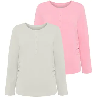 NEUN MONATE Umstandsshirt »2er Pack Stillshirts mit praktischem Ausschnitt« 2 Stk. 2er Pack Umstands-Shirt für Schwangerschaft und Stillzeit rosa
