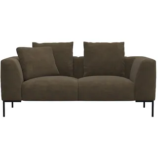 FLEXLUX 2,5-Sitzer »Sava Designsofa, bequem und komfortabel durch hochwertigen Sitzaufbau«, Taschenferderkern-Sitz mit Kaltschaum, lose Rücken- & Dekokissen FLEXLUX Camel Brown