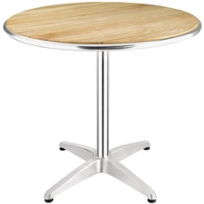 Bolero Runder Esstisch mit Esche-Tischplatte, 720 x 800 mm, für Restaurants, Bars, Cafés, gewerbliche Nutzung
