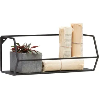 Landscape Wandregal , Schwarz , Metall , 40x16x16 cm , in verschiedenen Größen erhältlich , Wohnzimmer, Regale, Wandregale