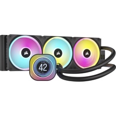 Bild iCUE LINK H150i LCD RGB Wasserkühlung 360 mm Intel und AMD CPU schwarz