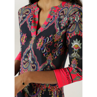 Jerseykleid ANISTON SELECTED, Damen, Gr. 42, N-Gr, bunt (marine, pink, schwarz, khaki, royalblau, gelb, camel, khaki, weiß), Milano Rib, Obermaterial: 70% Viskose, 25% Polyester, 5% Elasthan, bedruckt, gemustert, figurumspielend kniefrei, V-Ausschnitt, Kleider Jerseykleid, mit Ornamenten- und Rankendruck Allover, Topseller