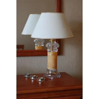 Design Tischlampe Leuchte Leuchten Lampe Klassische Beleuchtung Tisch 58cm Neu - Orange