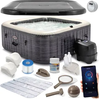 Aufblasbarer Whirlpool mit Hydromassage für 4 Personen INTEX 28450 + Chlorgenerator