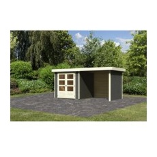 KARIBU Gartenhaus »Askola«, Holz, BxHxT: 433 x 211 x 217 cm (Außenmaße inkl. Dachüberstand) - grau