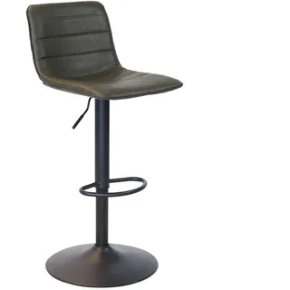 Bronx71 Barhocker Leder Boston höhenverstellbar olivgrün 60-76 cm - Grün
