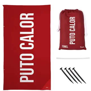 FISURA Großes Strandtuch, rot, P*to Calor, leicht, Mikrofaser, für Pool, Strand, Camping, Picknick, Anti-Sand, schnelltrocknend, originelles Geschenk, 180 x 100 cm