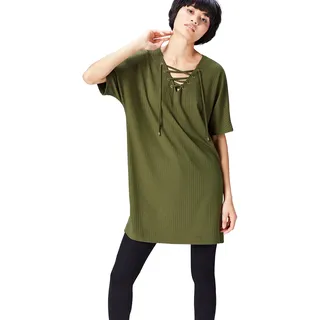 find. Damen Bluse mit Schnürdetails Grün (Khaki), 34 (Herstellergröße: X-Small)