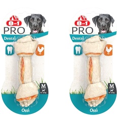 8in1 Pro Dental Knochen M - gesunder Kauknochen für mittelgroße Hunde zur Zahnpflege, 1 Stück (Packung mit 2)