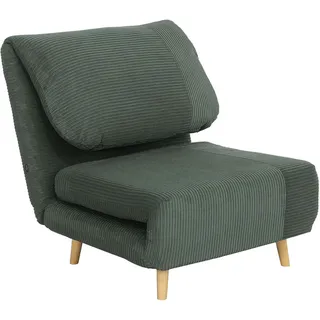 Homcom 2-in-1 Schlafsofa Schlafsessel Klappmatratze Gästebett im Cord-Optik, für Schlafzimmer, Wohnzimmer Grün 82 x 89 x 83 cm - Grün