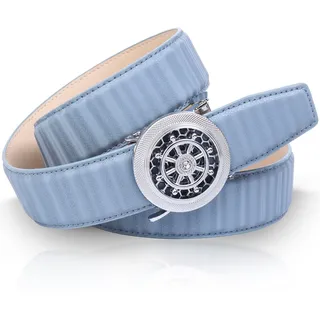 Anthoni Crown Damengürtel Leder blau 110 cm