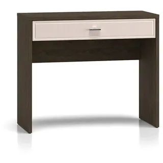 Petits-meubles Konsole Kaius Kaschmir und Dunkles Holz , Beige , Holzwerkstoff , 91.6x77.9x40 cm , Wohnzimmer, Wohnzimmertische, Konsolentische