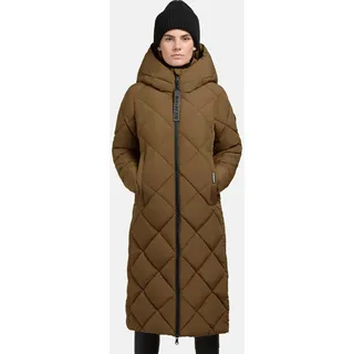 khujo Damen extralanger Wintermantel in Diamond-Steppung mit Kapuze Elow-YM Rich Green Gr. XL - XL