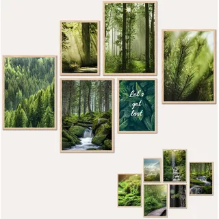 AG Design AG Design® DOPPELSEITIGES Set mit 6 Wald-Postern und Kunstdrucken | 4 x 30 x 42 cm + 2 x 21 x 30 cm | Für Schlafzimmer, Wohnzimmer, Küche und Büro | Ohne Rahmen | AP6 351316