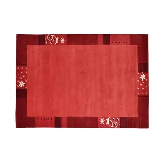 THEKO Royal Ganges Wollteppich 120 x 180 cm Rot