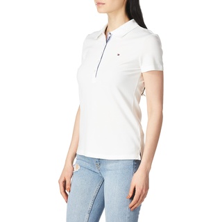 Tommy Hilfiger Damen Klassisches Poloshirt (Standard und Übergröße) S/S CORE Polo, White, Large