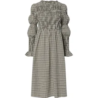 YAS Damen Yaschemma Ls Smock Midi Dress Noos Yaschemma Ls Smock Midi Dress Noos (1er Pack)