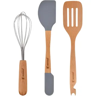 BERGNER Küchenutensilien Set 3-teilig Silikon Schwarz