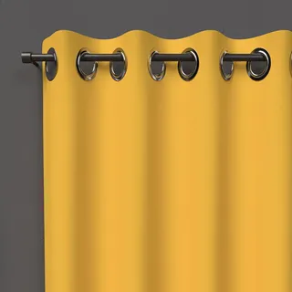 Soleil d'ockre, Ösenvorhang 135 x 250 cm, Verdunkelung, strahlendes Gelb