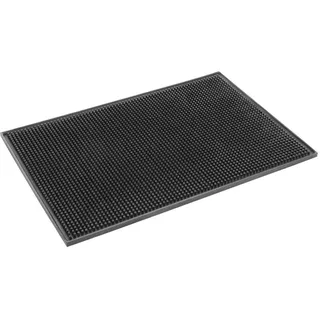 Olympia Gummimatte F977 für Bars 450 x 300 mm, Schwarz, rutschfest, Tropffangmatte für Bars, zum Abtropfen von Geschirr, für Hausbars, Kneipen, Restaurants