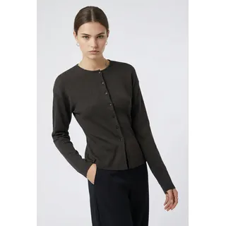 Strickjacke ONLY "ONLLUCY LS O-NECK CARDIGAN EX KNT", Damen, Gr. M, chocolate torte detail:dtm buttons, Strick, Obermaterial: 50% Polyester, 36% Viskose, 14% Nylon, unifarben, regular fit normal, Rundhals, Strickjacken Strickjacke, Materialmix, regular fit, Rundhals