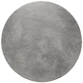 benuta Nest Hochflorteppich Melvin waschbar ø 250 cm rund , Hellgrau , Kunststoff , Uni , Rund , 250x250 cm , Oeko-Tex® Standard 100 , für Fußbodenheizung geeignet, in verschiedenen Größen erhältlich, waschbar, pflegeleicht , Teppiche und Böden, Teppiche, Hochflorteppiche & Shaggys