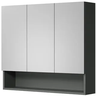 Vicco Spiegelschrank Willow Artisan 80 x 70 cm , Eiche Artisan, Anthrazit , Holzwerkstoff , 3 Fächer , Rechteckig , 80x70x17 cm , Badezimmer, Badezimmerspiegel, Spiegelschränke