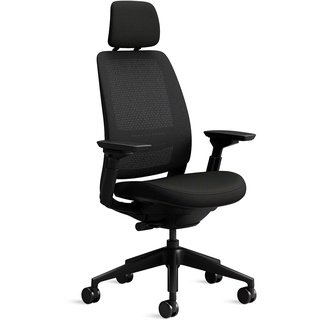 Steelcase Series 2 Ergonomischer Bürostuhl mit LiveBack Lumbalstütze, 4D-Armlehnen, anpassbarer Kopfstütze Onyx Schwarz