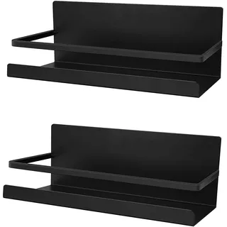 DoDuo Kühlschrankregal, 2-teilig, magnetisch, Gewürzregal, Kühlschrank, magnetisch, platzsparend, Platz für die Küche (Schwarz)