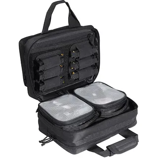 VEVOR Pistolentasche Gewehrtasche Pistolentaschen für 2 Pistolen, Taktische Waffentasche mit 2 integrierten abnehmbaren Pistolentaschen und 6 abnehmbaren Magazinen, Schießstandtasche, Schwarz