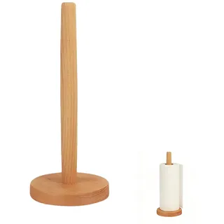Foonary Küchenrollenhalter, Küchenrollenhalter Stehend Holz mit Verdickt Holzfuß, Robust und Praktisch Papierrollenhalter Paper Towel Holder für Küche, Wohnzimmer, Badezimmer und Esstisch