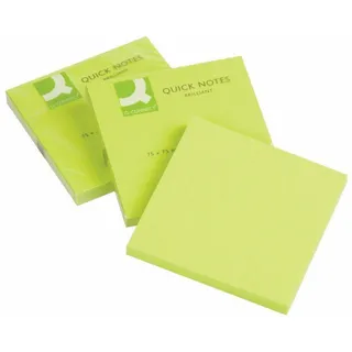 Q-Connect Q-Connect, KF10515 Haftnotizen Haftnotizblock neon grün