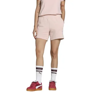 Puma Damen ESS Elevated Mid-Rise Shorts 5" Gestrickte Shorts, Rose Quartz, M