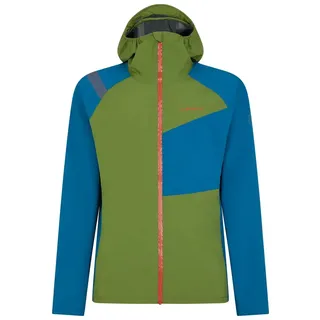La Sportiva Trail-Laufjacke Run (leicht, wasserabweisend, maximale Bewegungsfreiheit) grün/spaceblau Herren