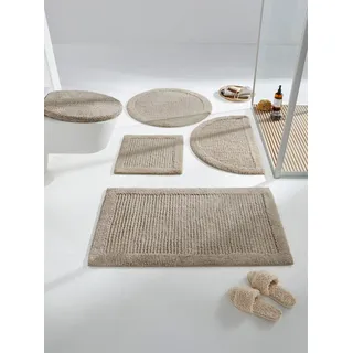 Badematte HEINE HOME Gr. 2, grau (taupe), rechteckig (50cm x 90cm ), Badematten, Badematte