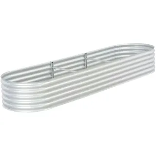 Garten-Hochbeet verzinkter Stahl 320 x 80 x 44 cm Silber