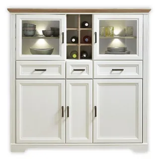 Innostyle Highboard Jasmin Pinie Nachbildung Eiche Artisan Nachbildung (B/H/T) ca. 143x150x42 cm, Beimöbel erhältlich, Wohnzimmer, Kommoden & Sideboards, Highboards