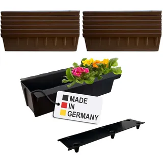 Paletten Blumenkasten 12er-Set Braun Einsatz zum an- & Einhängen Pflanzkastene