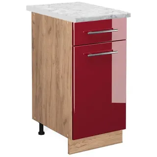 Vicco Schubladenschrank Fame-Line 40 x 82 x 60 cm Bordeaux Hochglanz