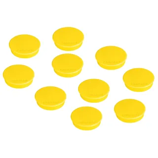 FRANKEN Magnete Rund, 10 Stück, Hochwertige Haftmagnete für Büro, Haushalt, Werkstatt, ideal für Whiteboards, Kühlschrank, Plantafeln oder Schaukästen, 38 mm, Gelb, HM38 04