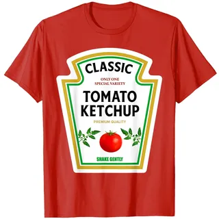 Ketchup Halloween 2024 Kostüm Familie Passende Senfgruppe T-Shirt, Herren, Rot, M