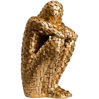 Skulptur Deko Modern Wohnzimmer, Statue Bücherschrank, Tisch Deko Büro, Wohnung Modern Sculpture, Industrial Harzig (Gold)