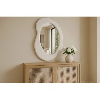 BOURGH Wandspiegel Toulon 70x49cm - Asymmetrischer Spiegel zum Aufhängen, mit Aufhängevorrichtung & MDF Rückwand für Flur, Wohnzimmer, Schlafzimmer & Badezimmer