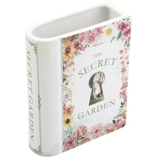 KRYSTHIA Keramik Buchvase, Buchförmige Vase für Tulpen, Buchvasen für Blumen, kleine Blumenvasen für Wohnzimmer, Büro, Couchtisch, Bücherregal Dekor