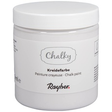Rayher Chalky, Kreidefarbe auf Wasserbasis, weiß, für Shabby-Chic, Vintage- und Landhaus-Stil-Looks, Dose 230 ml, 35048102