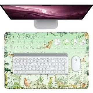 Schreibtischunterlage Kinder, Schreibtischunterlage Groß Mädchen Dinosaurier-Optik Mauspad Büropad Blue 60X40cm Schreibtischunterlag Abwischbar Leder Rutschfest für Büro Home Office