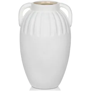 Vintage Vasen mit Griffen Keramikvase Handgemachte Terrakotta-Vase Tischvase aus Keramik für Deko Wohnzimmer Home Office, Vase für Pampasgras, Rustikales Antikes Dekor, Hohe 23cm